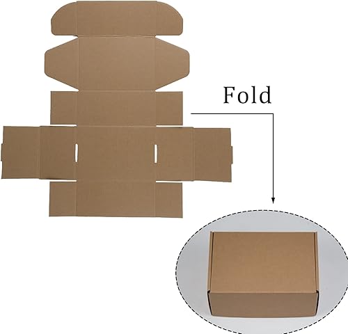 Miniatura 43 de Cajas de envío de 6 x 6 x 2 pulgadas, paquete de 25 cajas de cartón corrugado marrón para pequeñas empresas, embalaje y correo Marrón,Blanco