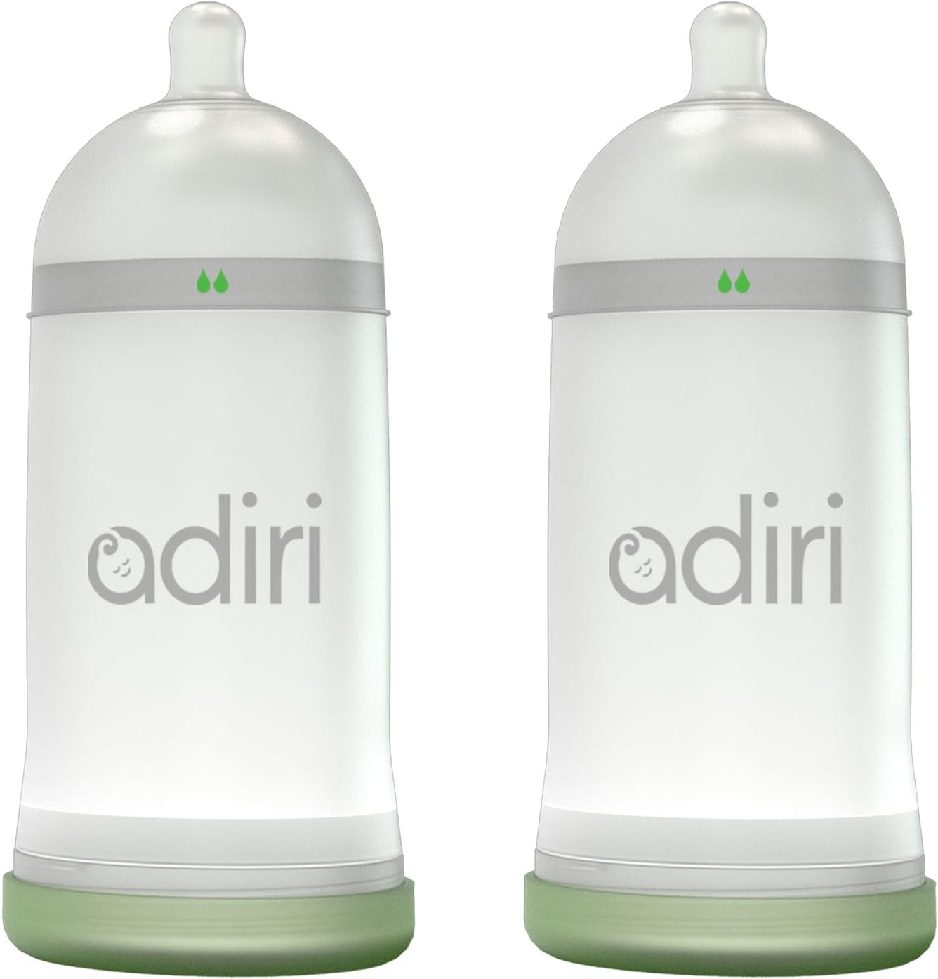 NxGen Stage 1 (3-6m) Nurser Baby Bottle 2 Pack, White, 9.5oz