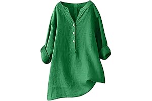 Cotton Linen Shirts for Women 2024: Banish the Tank's Green Stuff with Style and Comfort