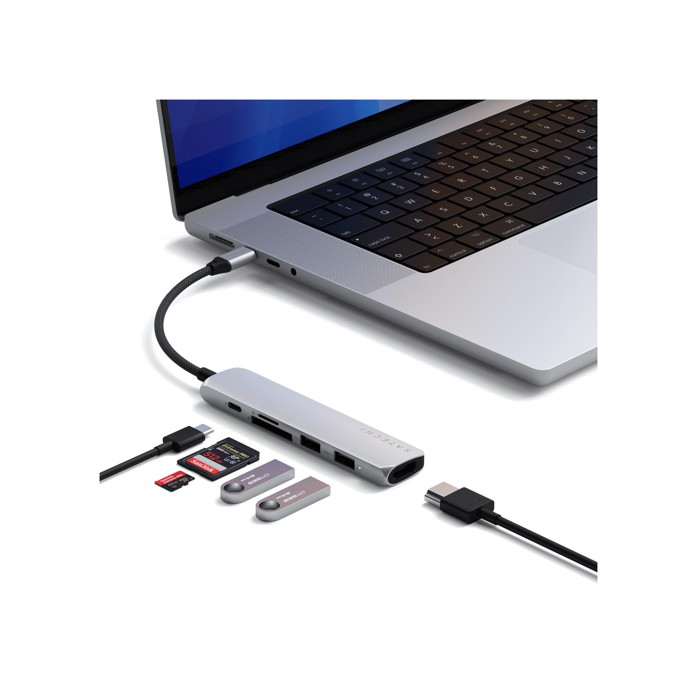 Amazon.com: Satechi 6 in 1 USB C Hub Multiport Adapter with HDMI