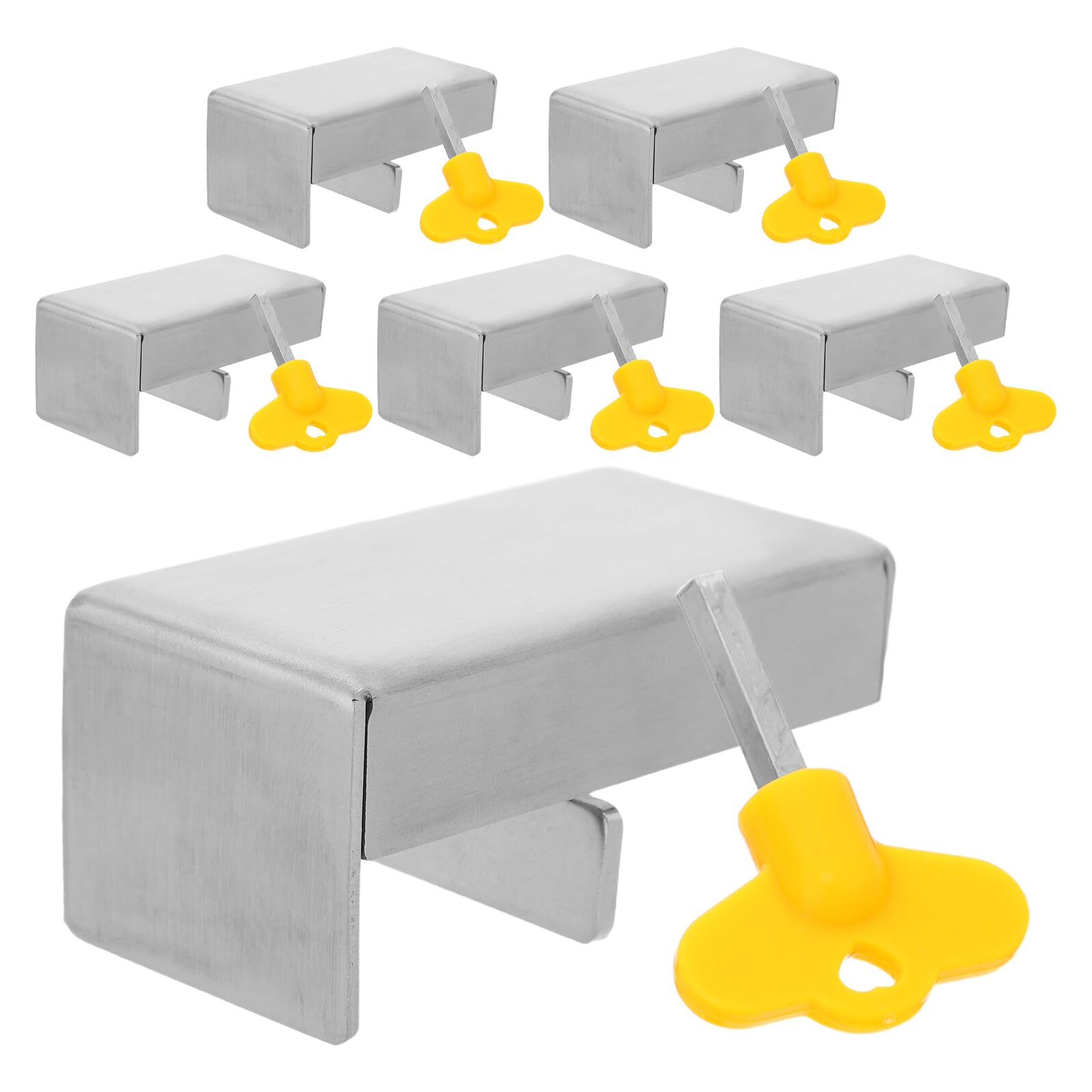 TEHAUX 6 Cerraduras Deslizantes para Ventanas Corredizas de Acero Inoxidable, Limitadores de Apertura Ajustables, Bloqueadores de Seguridad a Prueba Puertas Horizontales y Verticales,