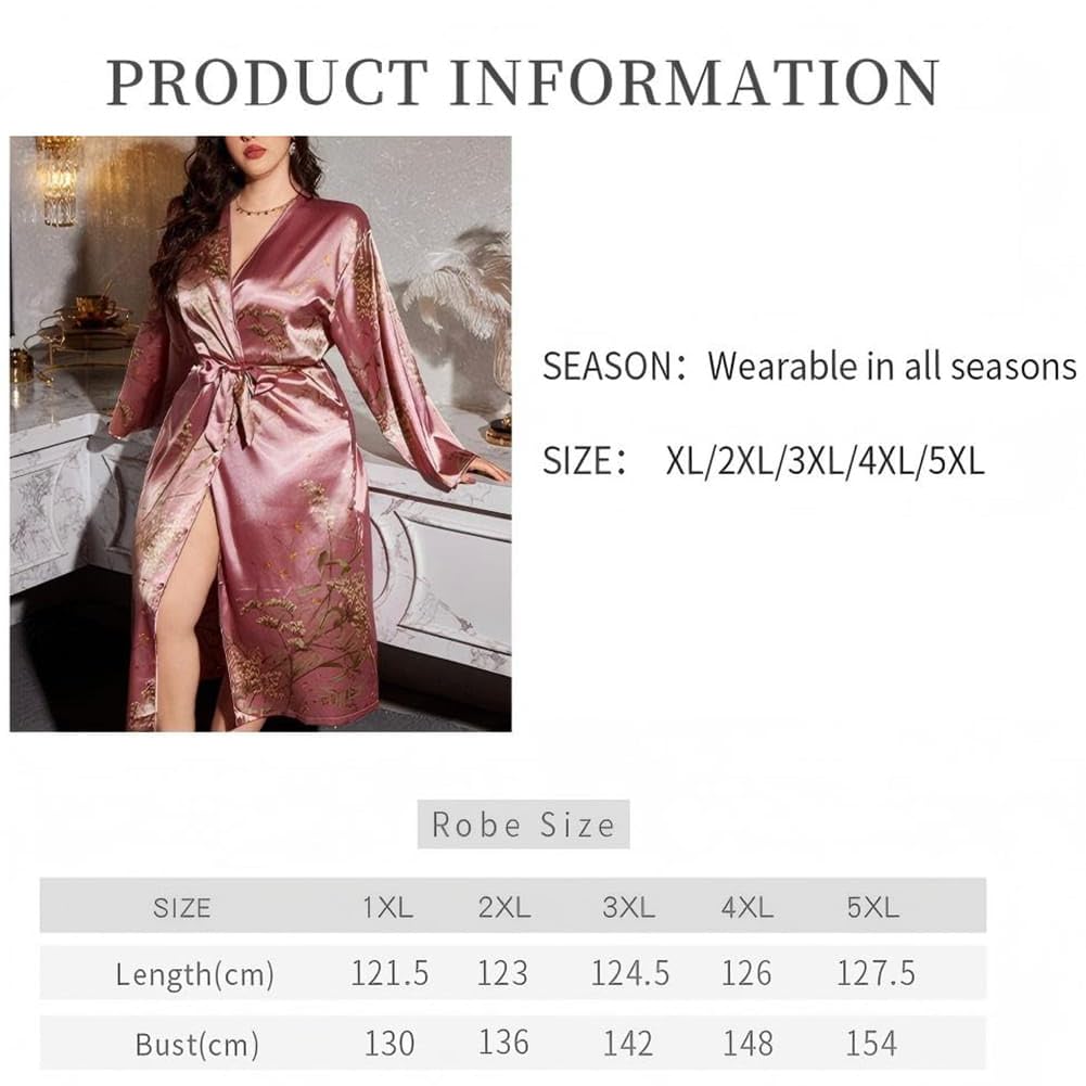 Batas de Satín para Mujeres Kimono Bata de Novia Largo Boda Ligeros Bathrobe Matutinas Suave Fiesta para Dormir Cuello en V
