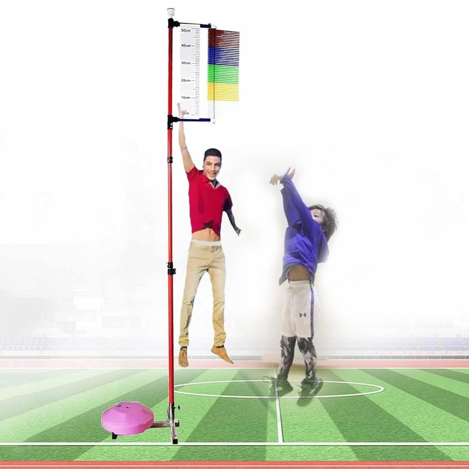 YMLUKzun Vertical Jump Tester, 3.9-11.5ft Adjustable Vertical Jump Trainer, with Stable Base Standing High Jump Training Equipment Basketball Volleyball Spike Coach Challenger