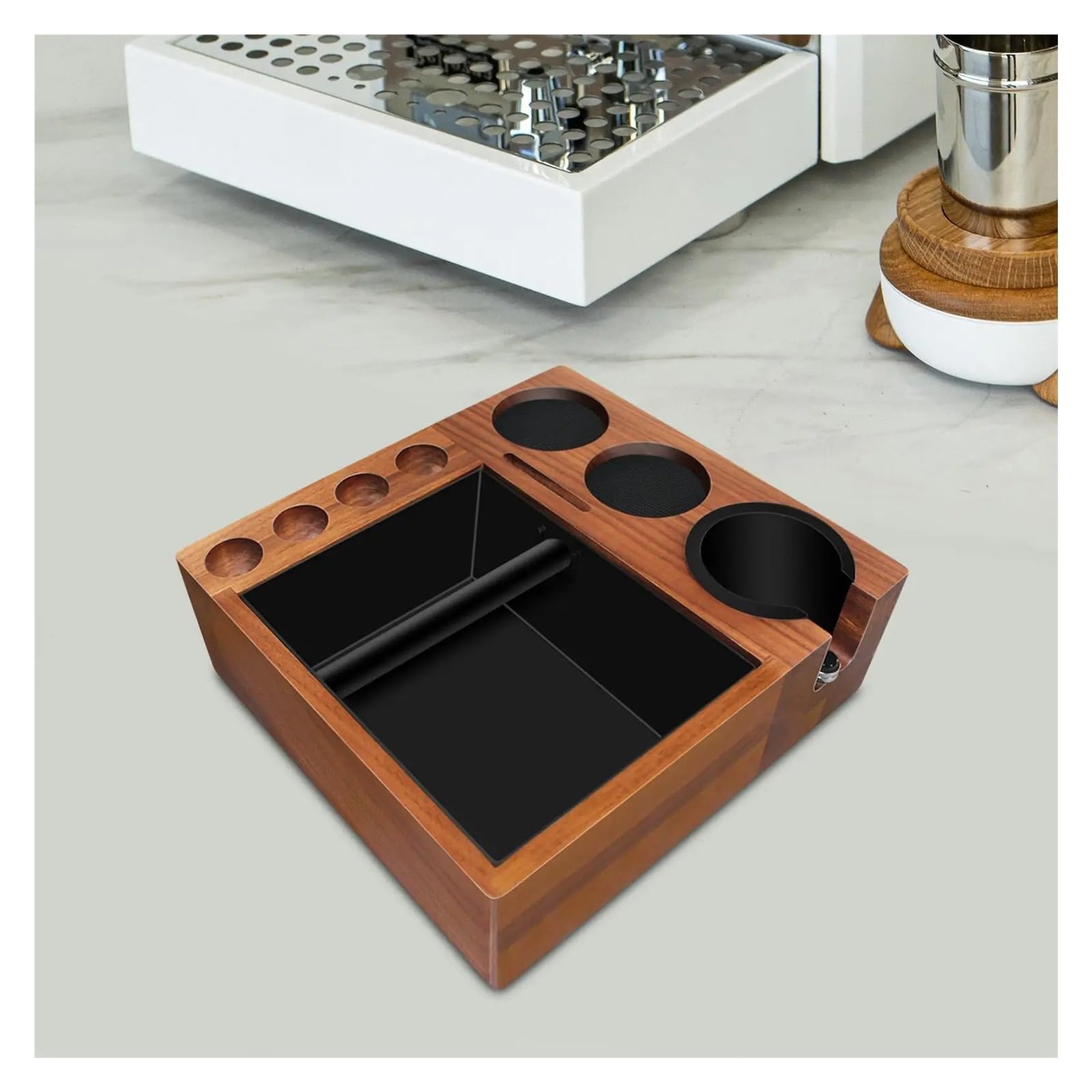 Caja organizadora de café, Caja de Golpe de Espresso Profesional, estación de compactación de Espresso, Caja de Golpe for Barra de Cocina, compactador Manual de Espresso para cafetera