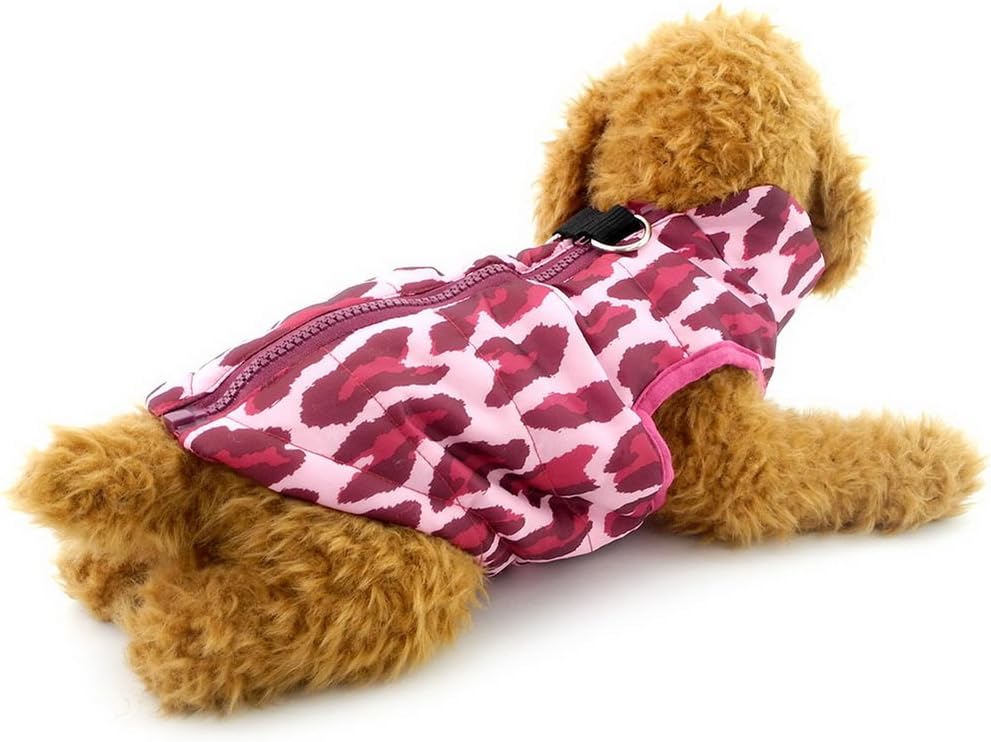 Pegasus SELMAI Small Dog Coat with Harness Hole Winter Dog Jacket Waterproof Quilted Puffer Coat Vest Harness with D Ring Cat Puppy Chihuahua Cold Weather Clothes Leopard M - Image 5