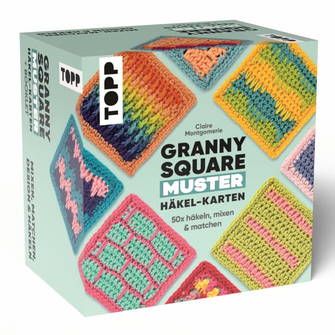 Granny Square Muster Häkel-Karten (Deutsche Ausgabe): 50x häkeln mixen und matchen. Mit Häkelschrift und Foto zu jedem Granny Square und praktischem So-gehts-Booklet