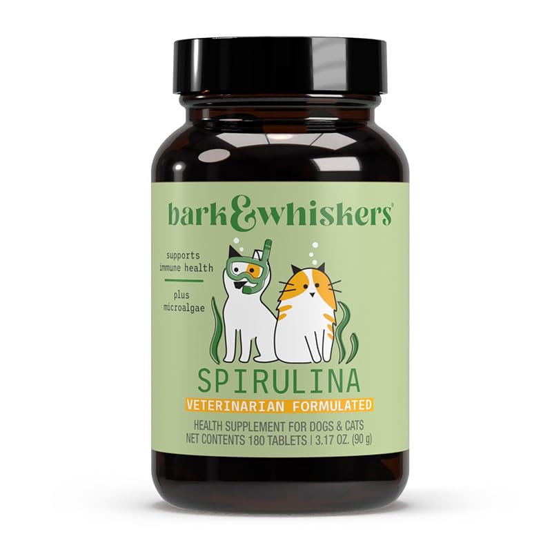 Suplemento antioxidante para gatos e cães Dr. Mercola SpiruGreen com spirulina e astaxantina, 180 comprimidos