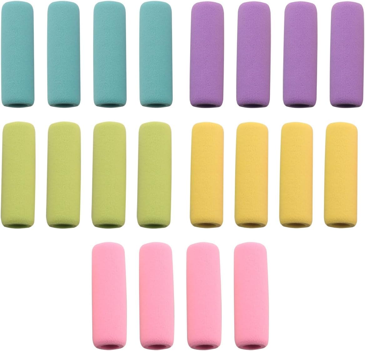 Ruiwaer 20PCS Soft Cushion Pencil Grips Pencil Holders Writing Aid Pencil Holder Writing Drawing Aid Pen Holder for Kids, Students, Adults, Blue, Yellow, Purple, Green and Pink