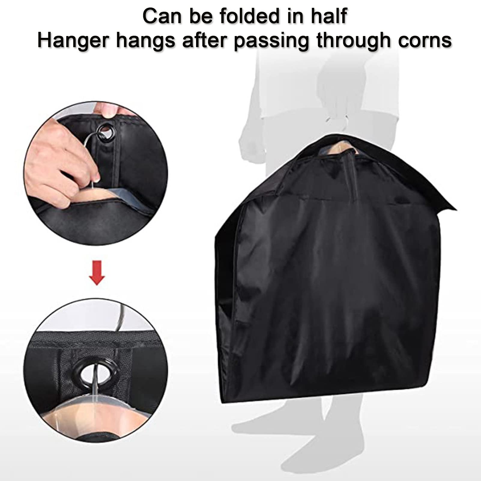 Bolsa de almacenamiento para fundas de ropa, fundas para ropa con cremallera, bopara armario, viajes, adecuadas para trajes, abrigos, chaquetas, jerseys, etc., negro-110x60cm (gris 110x60cm)