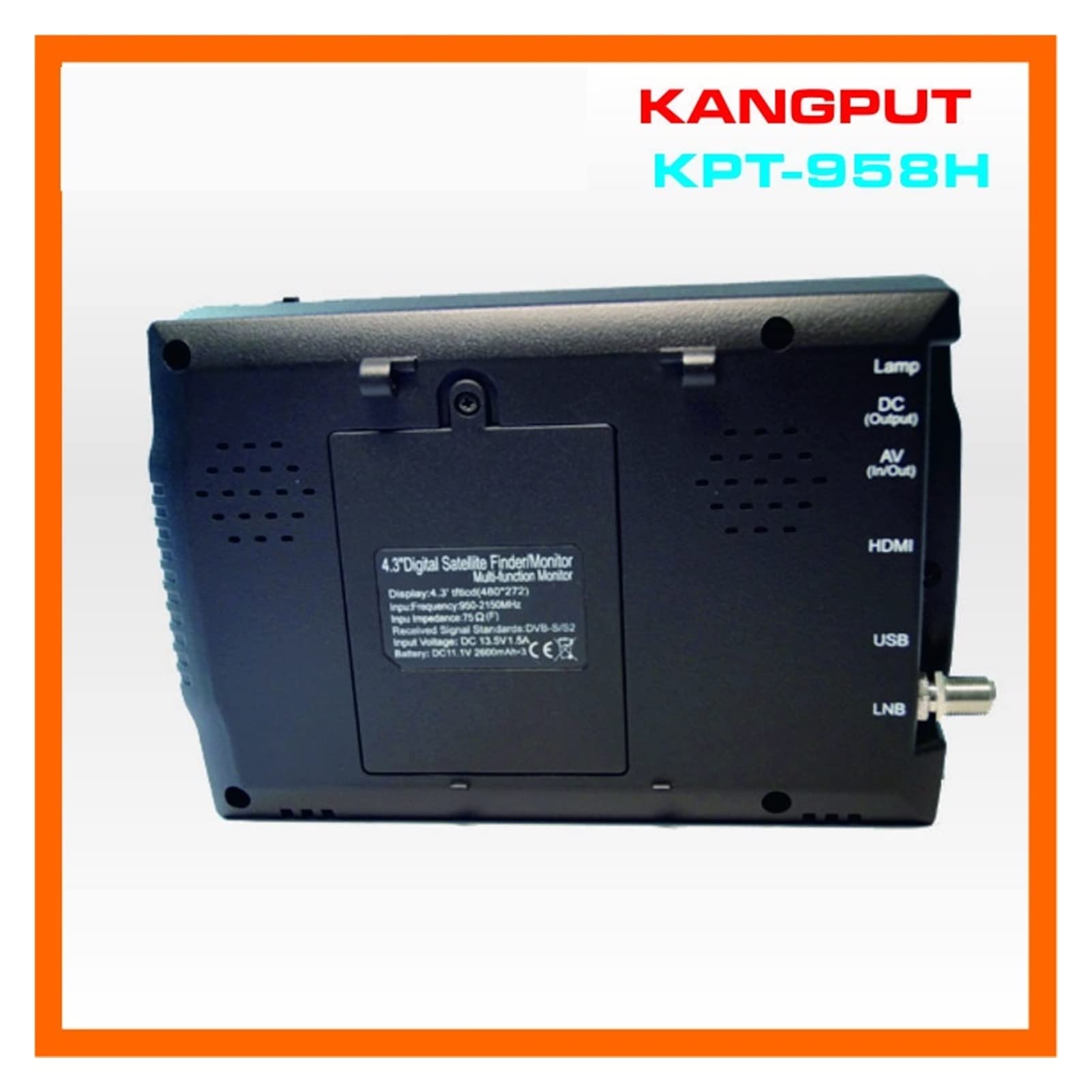 KPT-958H 4.3 Pollice TV DVB-S / S2 Ricevitore Sat Finder Portatile multifunzionale HD. Monitor del serraggio satellitare. Mpge4,Serie Pro