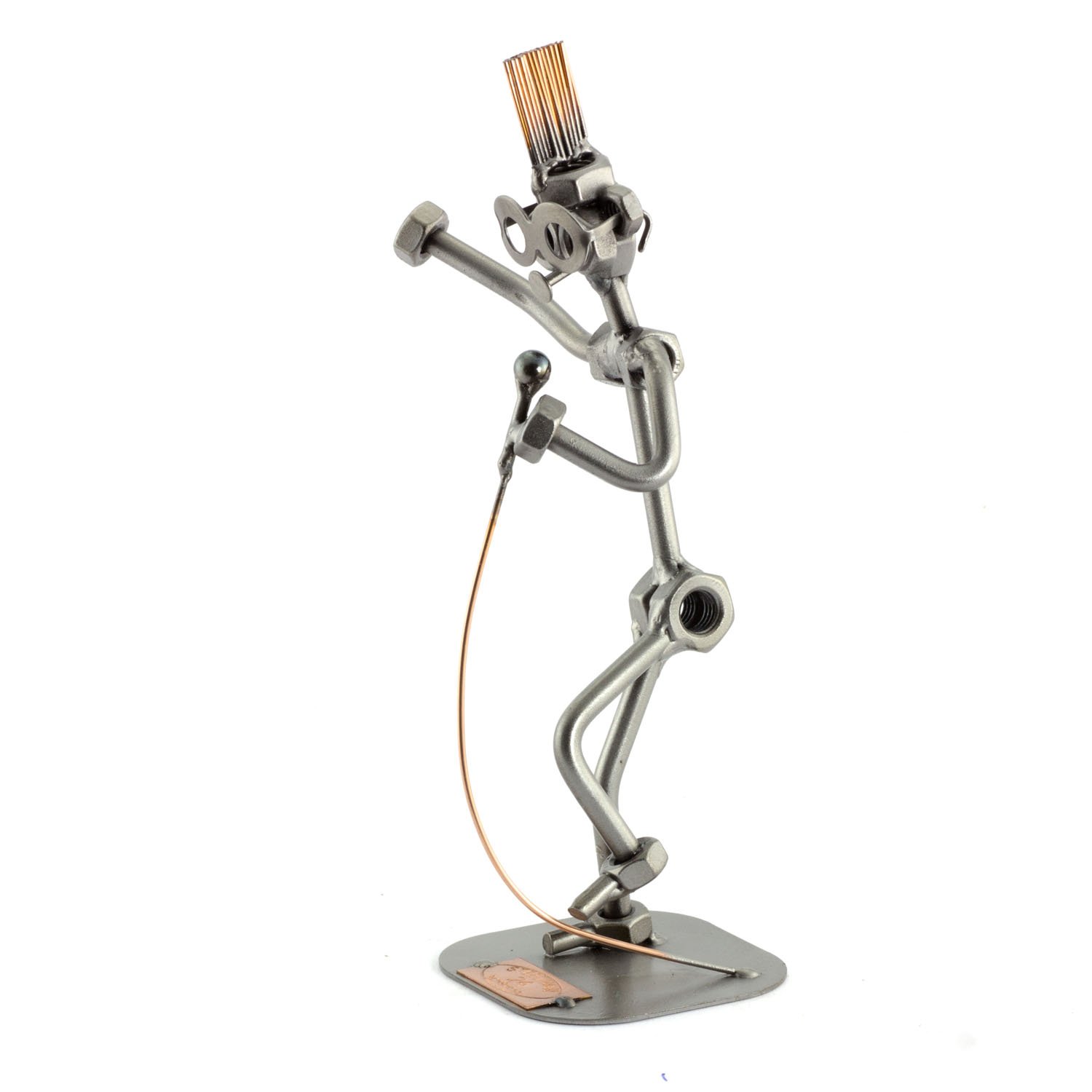 Steelman24 Metallic I Nuts And Bolts Sculpture Singer I Handmade Ornaments I Made In Germany I I Metal Figurine