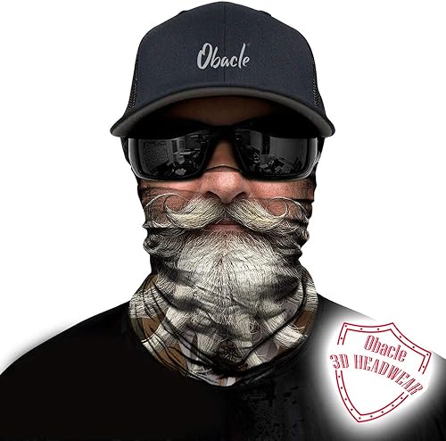 Miniatura 22 de Obacle - Tapabocas con cuello polar y de estilo de pañuelo contra el polvo y el sol para hombre y mujer Calavera Azul Ojo y Nariz