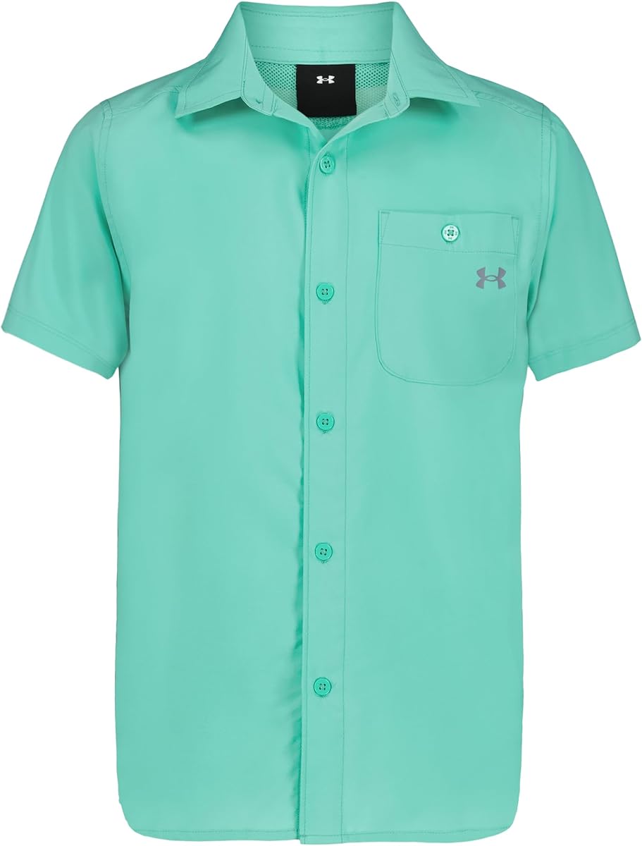 Under Armour Boys' Short Sleeve Drift Tide Woven Fishing Shirt, UPF 50+ Quik-drying Lightweight Fabric, Outdoor Collection