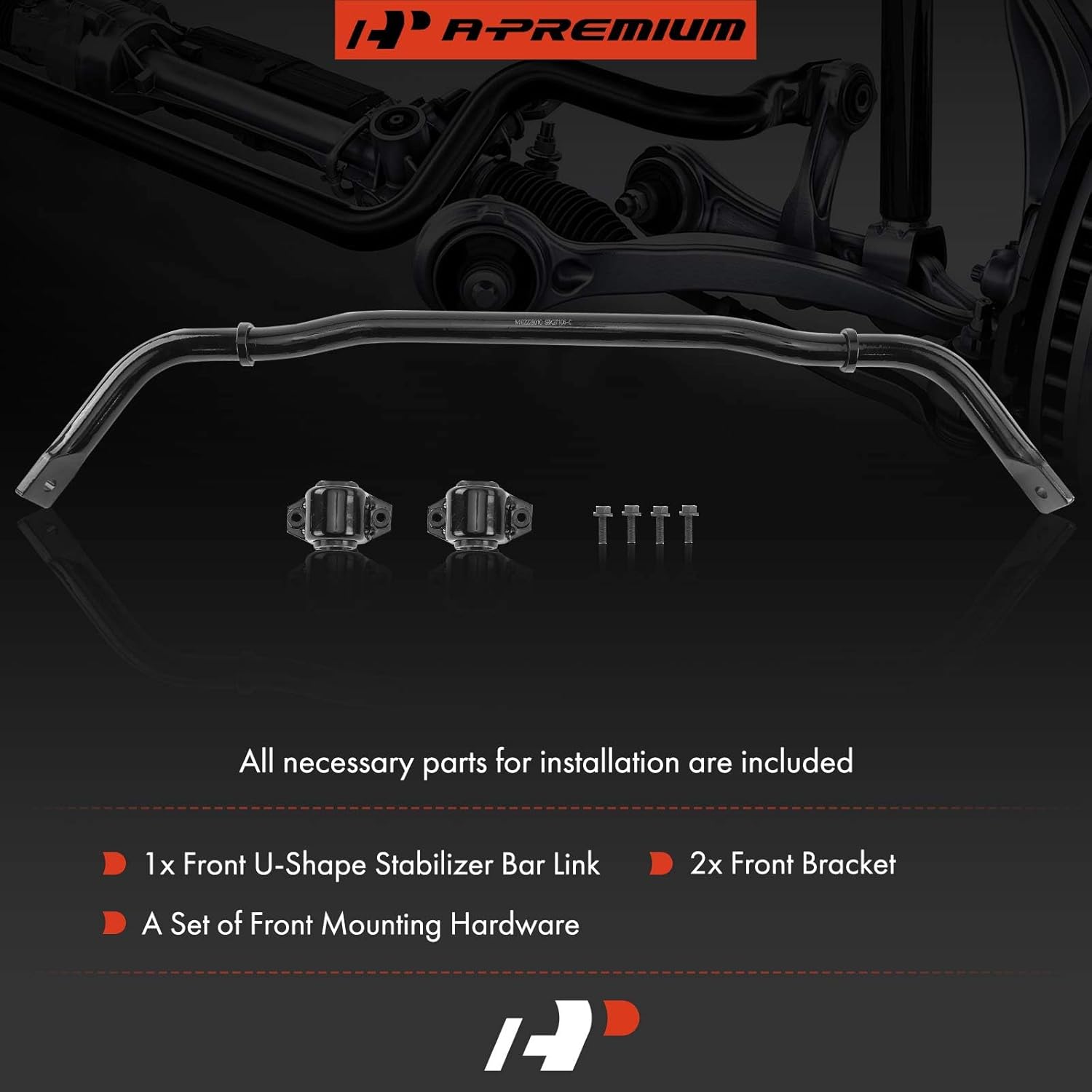 A-Premium [36mm] Front Suspension Stabilizer Bar Link Kit, with Bracket Compatible with Chevy Trailblazer 04-07, Trailblazer EXT 04-06, GMC Envoy 04-07, Envoy XL 04-06, Envoy XUV 04-05, Olds Bravada