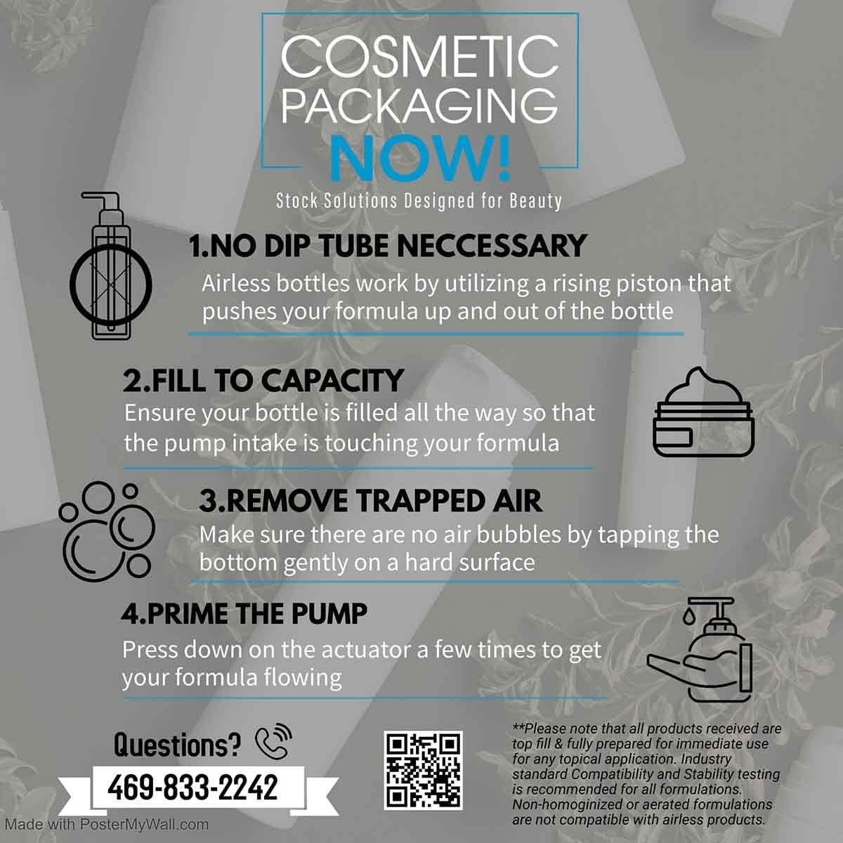 Cosmetic Packaging Now Echo Airless Jar, 50 ML, with Matte Silver Collar (72 Pack)
