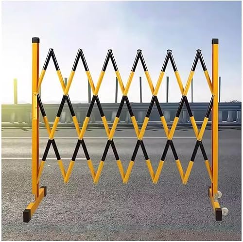 HCZKIUJY Expandable Barricade,Mobile Barrier Gate, Expandable Metal Barricade Mobile Parking Barrier Driveway Fence Retractable Traffic (Yellow Black 1x6m)