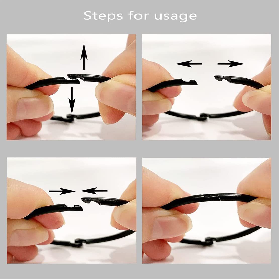 DeryArcle Duschvorhang Ringe 20 Stück - Metall Haken Für Duschkabinenstange Schwarz