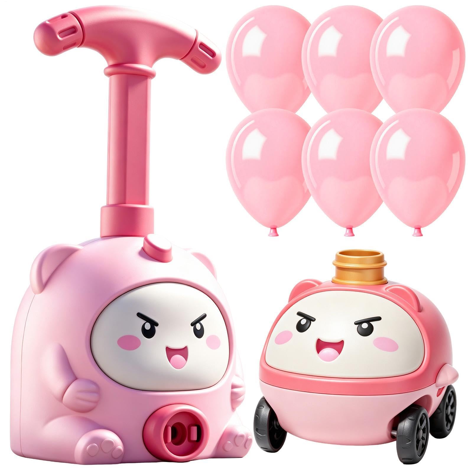 Balloon Racing Kit, Funny Interactive Air Powered Car Toy, Pump Driven Balloon Vehicle Learning Set, Indoor School Home Education Play Activity, Bedroom Living Room Playroom Kids Use 22x12x10cm