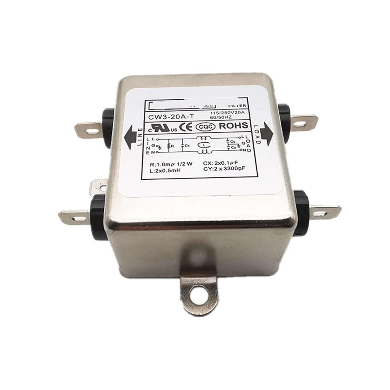 ETPBRIMSF Power filter CW4E-40A-S 6A 10A 20A 30ACW4L2-20A-T two-stage purification anti-interference(CW3-20A -T 20A Soldering Lug)