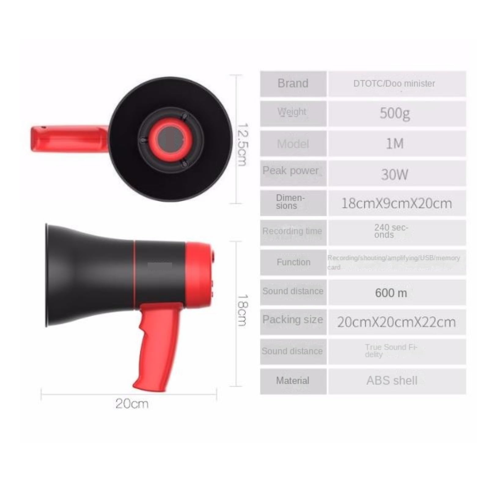 Megáfono Amplificador De Altavoz Mano Recargable Adecuado For Exteriores Megafono Altavoz
