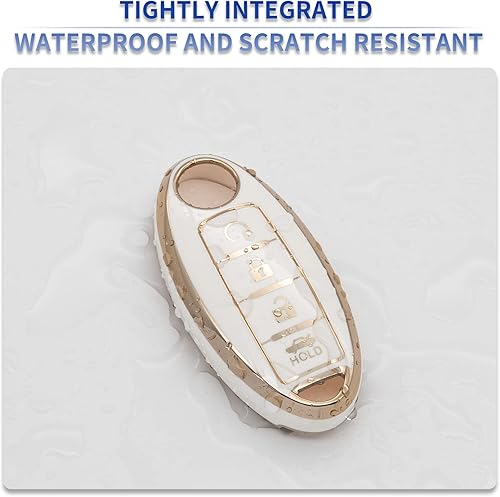 Miniatura 4 de SK CUSTOM Funda protectora inteligente de TPU blanco con borde dorado compatible con Infiniti EX FX X X G JX M Q QX Series para NISSAN ALTIMA COUPE