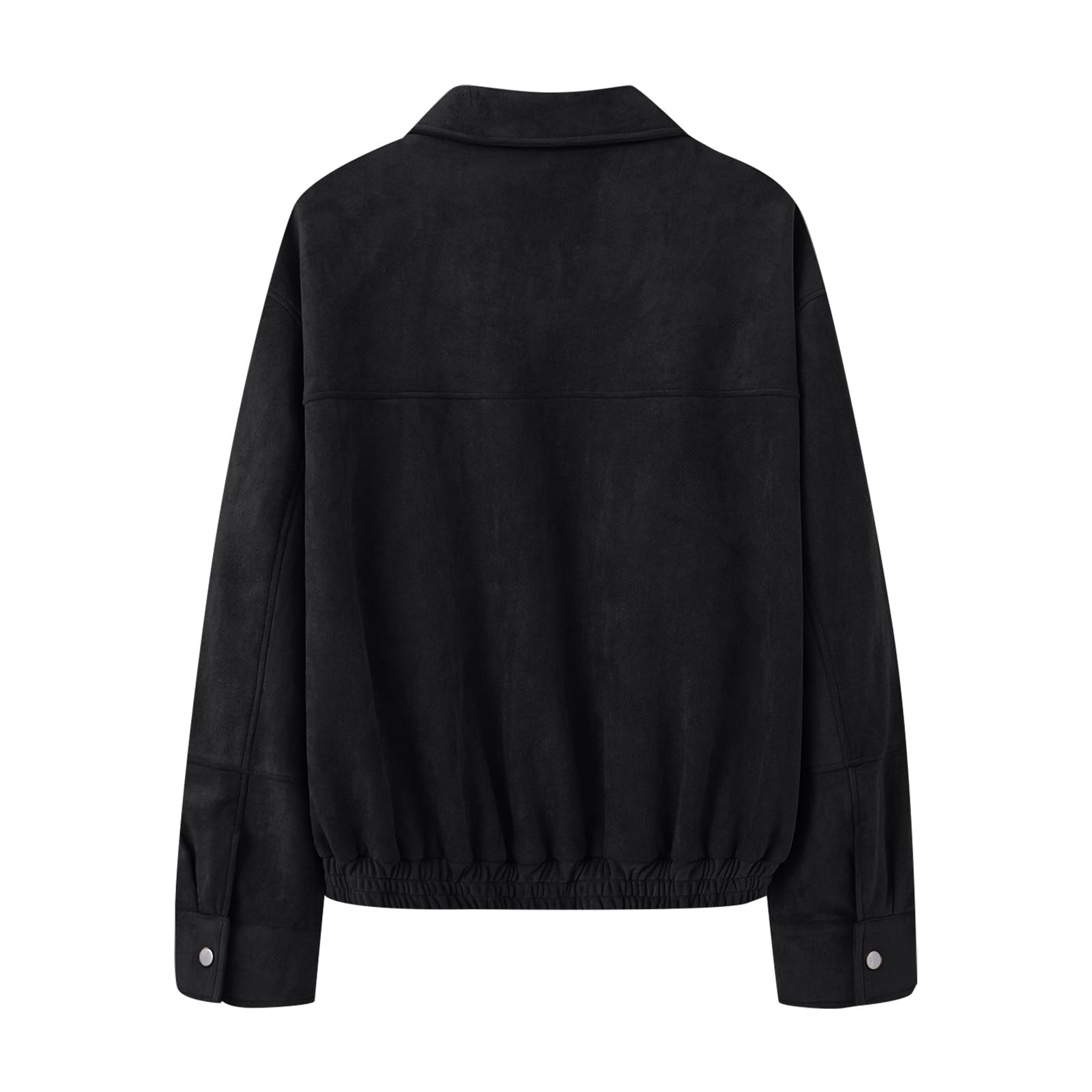 Generisch Bomberjacke Damen Herbst Wildlederjacke Damen Mantel Winter Locker Übergangsjacke Elegant Einfarbig Winterjacke Warm Pilotenjacke Leichte Herbstjacke Mit Reissverschluss Hemdjacke
