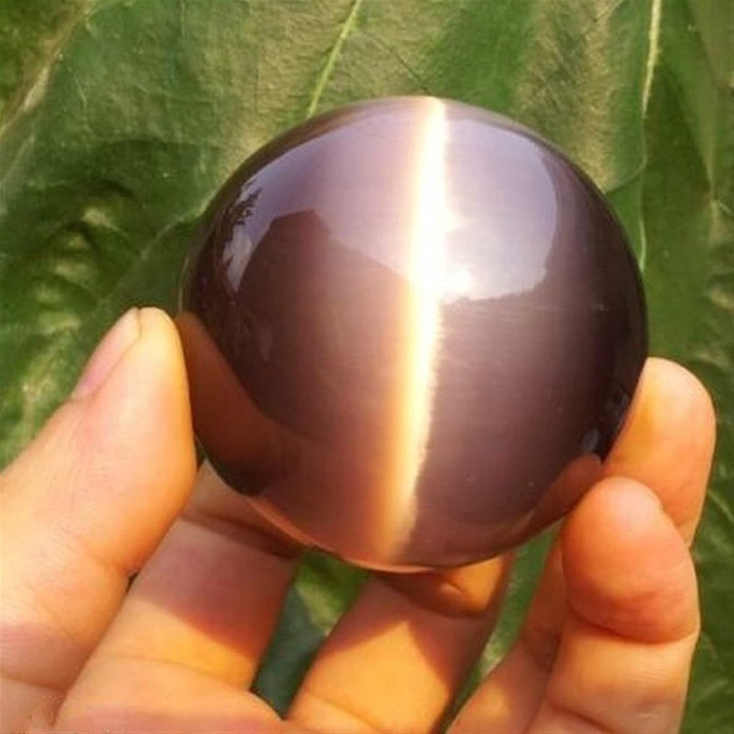 Crystal Ball (in Western Magic) 40mm Rare Natural Quartz Purple Cat Eye Crystal Healing Ball Sphere Office Home Decor Crystal Ball(Purple)