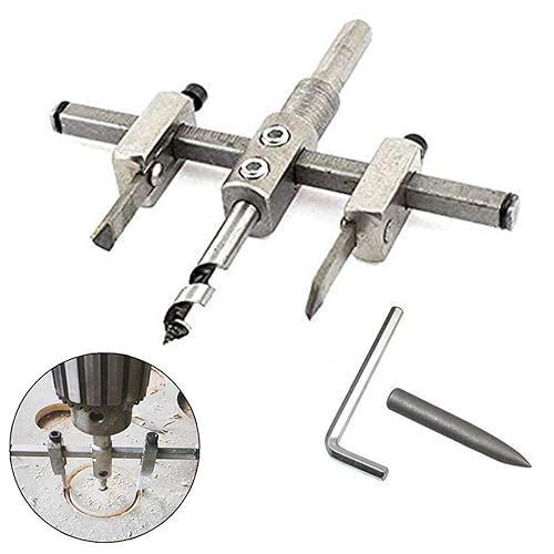 Miniatura 4 de COMOK Broca de sierra circular ajustable de metal de 1.181 in a 4.724 in, cortador de círculo de sierra de agujero de madera resistente, agujero