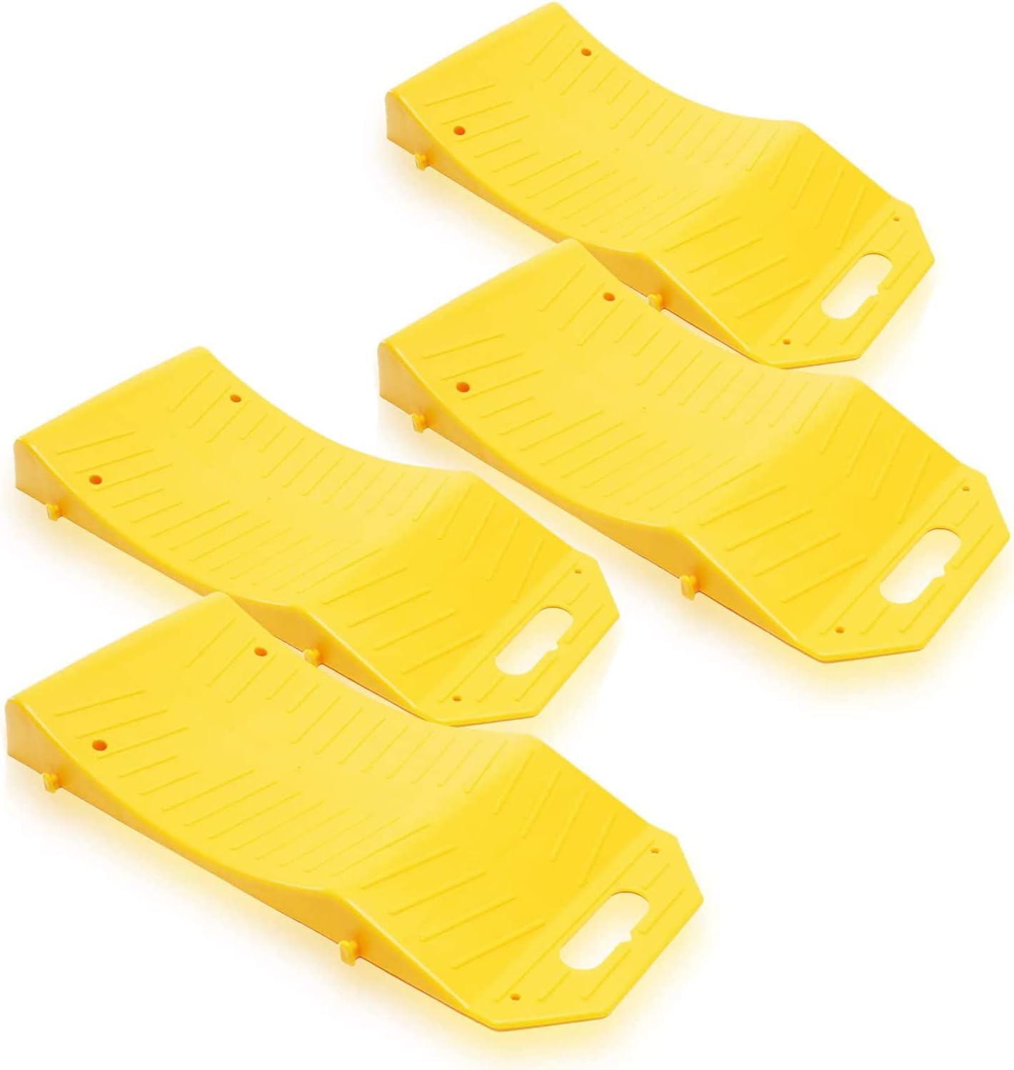 ZONETECH Tire Saver Ramps - Premium Quality Portable Highly Visible Yellow Vehicle Travel Ramps for Storage-Flat Spot and Flat Tire Prevention