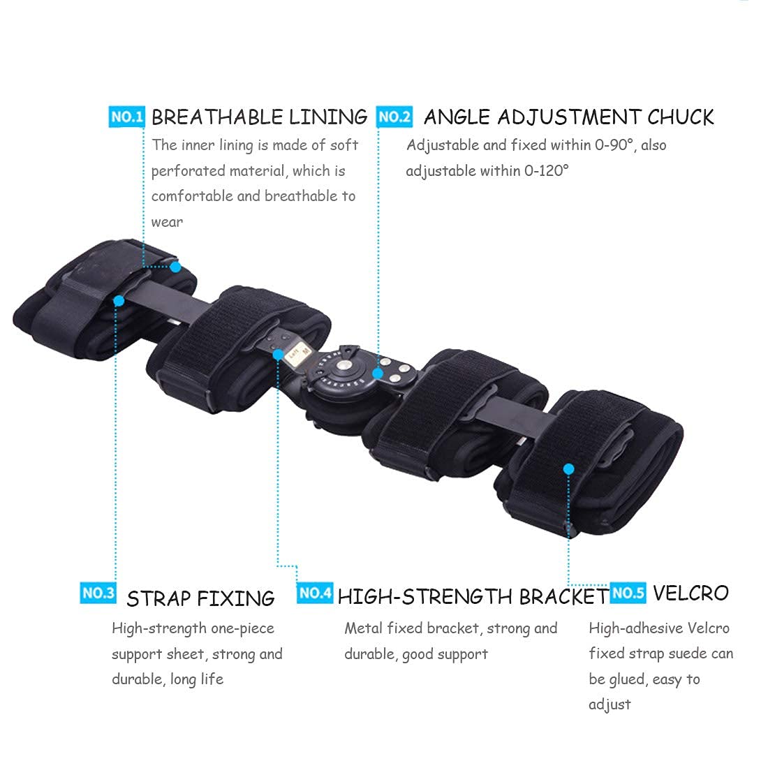 Rodillera articulada ROM ajustable postoperatoria soporte de rodilla ortesis ajustable descargador rodillera para lesiones ACL MCL y PCL, protector ortopédico