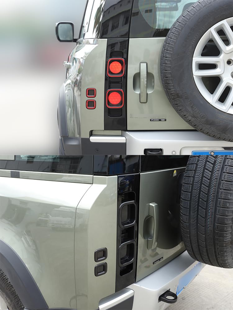 Cubierta de luz trasera ahumada para auto. Adecuada para Land Rover Defender 90 110 2020-2022, carcasa de luz trasera en negro ahumado para el accesorio exterior del Defender