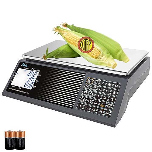 ACLAS Báscula de computación de precio digital NTEP certificada legal para el comercio 60 libras 0.02 libras Báscula comercial al por menor con