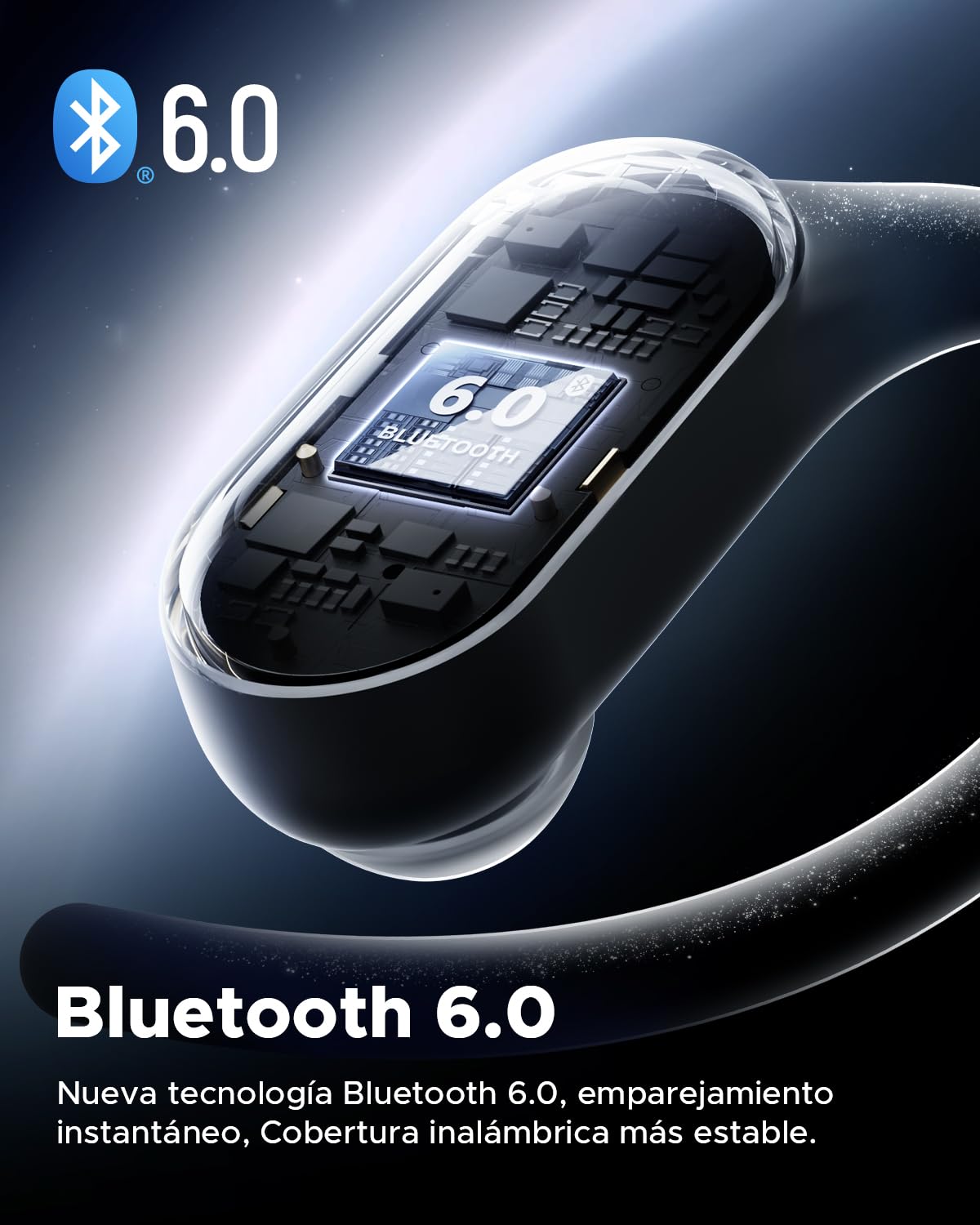 truefree DS1 Auriculares Inalámbricos, Audífonos Abiertos Bluetooth 6.0, Sonido Espacial, 4 Micrófonos para Llamadas, 40H de Reproducción, Carga Rápida, Conexión Multipunto, Resistencia al Agua IPX5