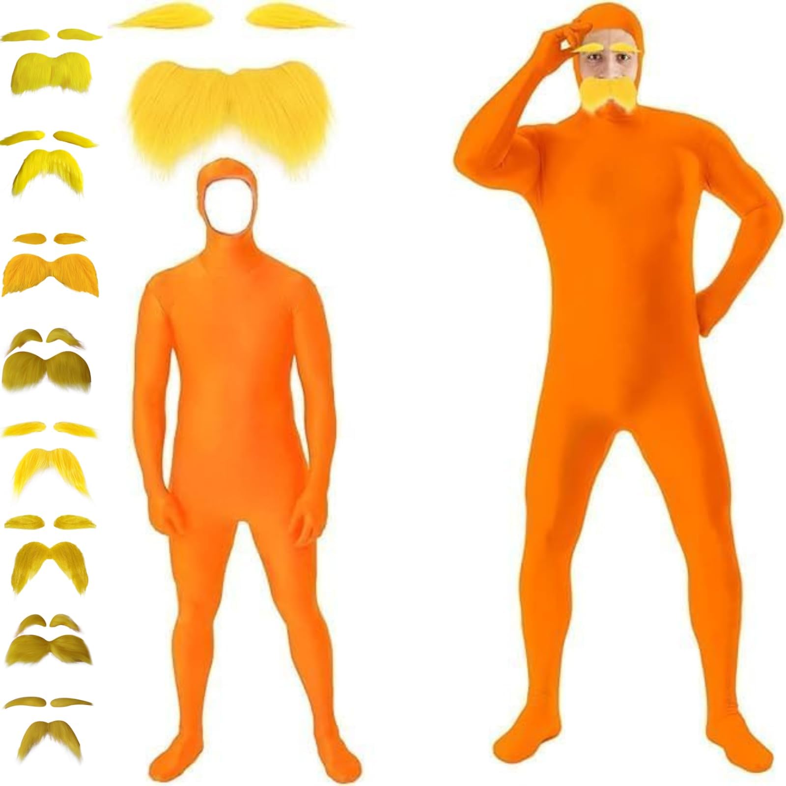 Women's Men's Full Body Costume Lorax Costume Women's Funny Costumes Green Screen Full Body Suit Carnival Full Body Costume Bodysuit Orange Carnival Costume Open Face Cosplay Jumpsuit Full Body Suit โ image 1