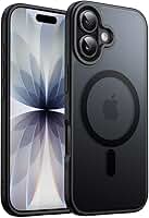 JETech Capa Magnética para iPhone 17 6,3 Polegadas Compatível com MagSafe, Case de Telefone Traseira Fosca Translúcida, Fina e Minimalista À Prova de Choque (Preto)
