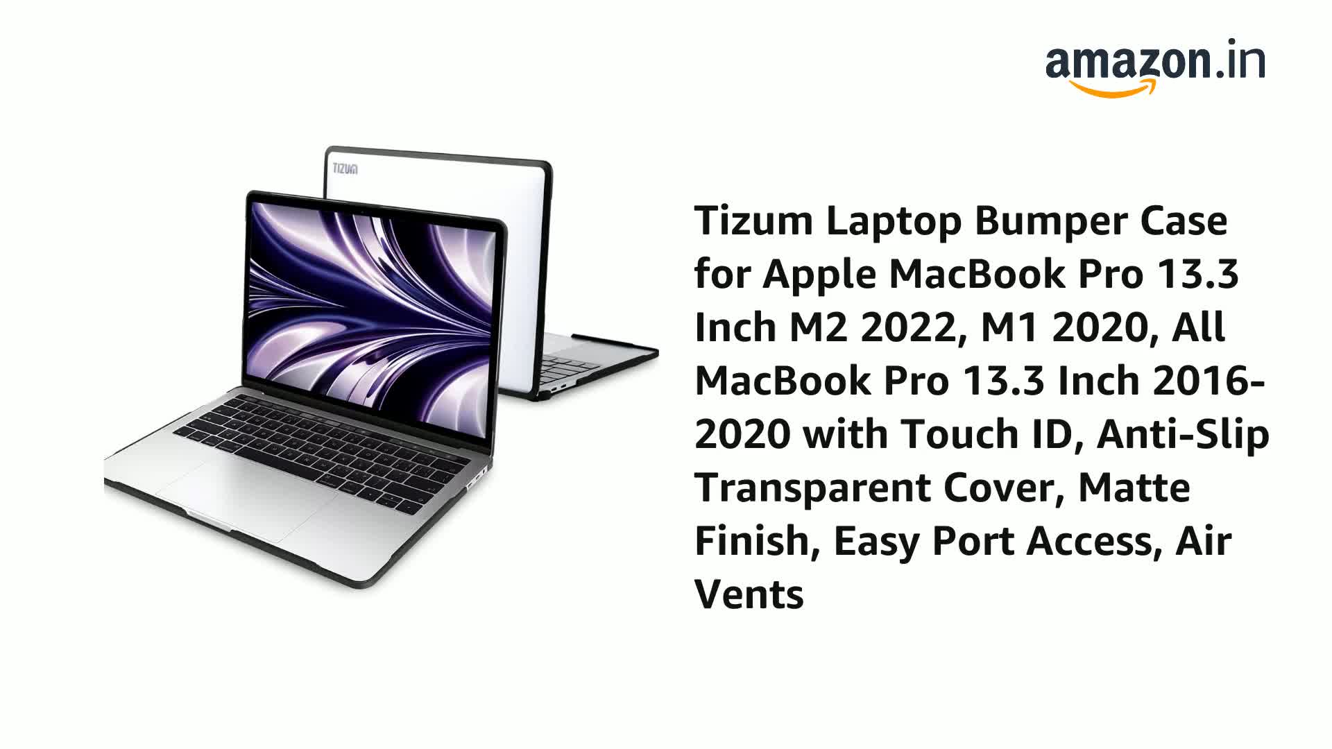 Tizum Laptop Bumper Case for Apple MacBook Pro 13.3 Inch M2 2022 