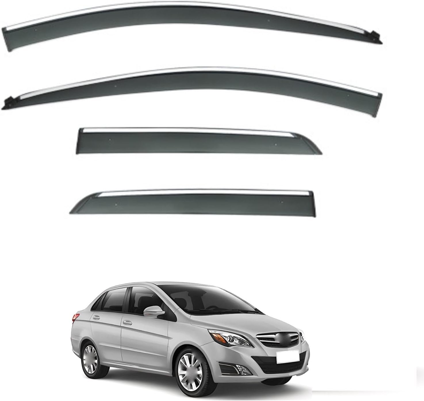Acwyahso Rain Guards Wind Deflectors for Sabrina Sedan MK1 2013-2020, 4Pcs Vent Visors, Allows Fresh Air & Keeps Rain Out, No-Drill Install