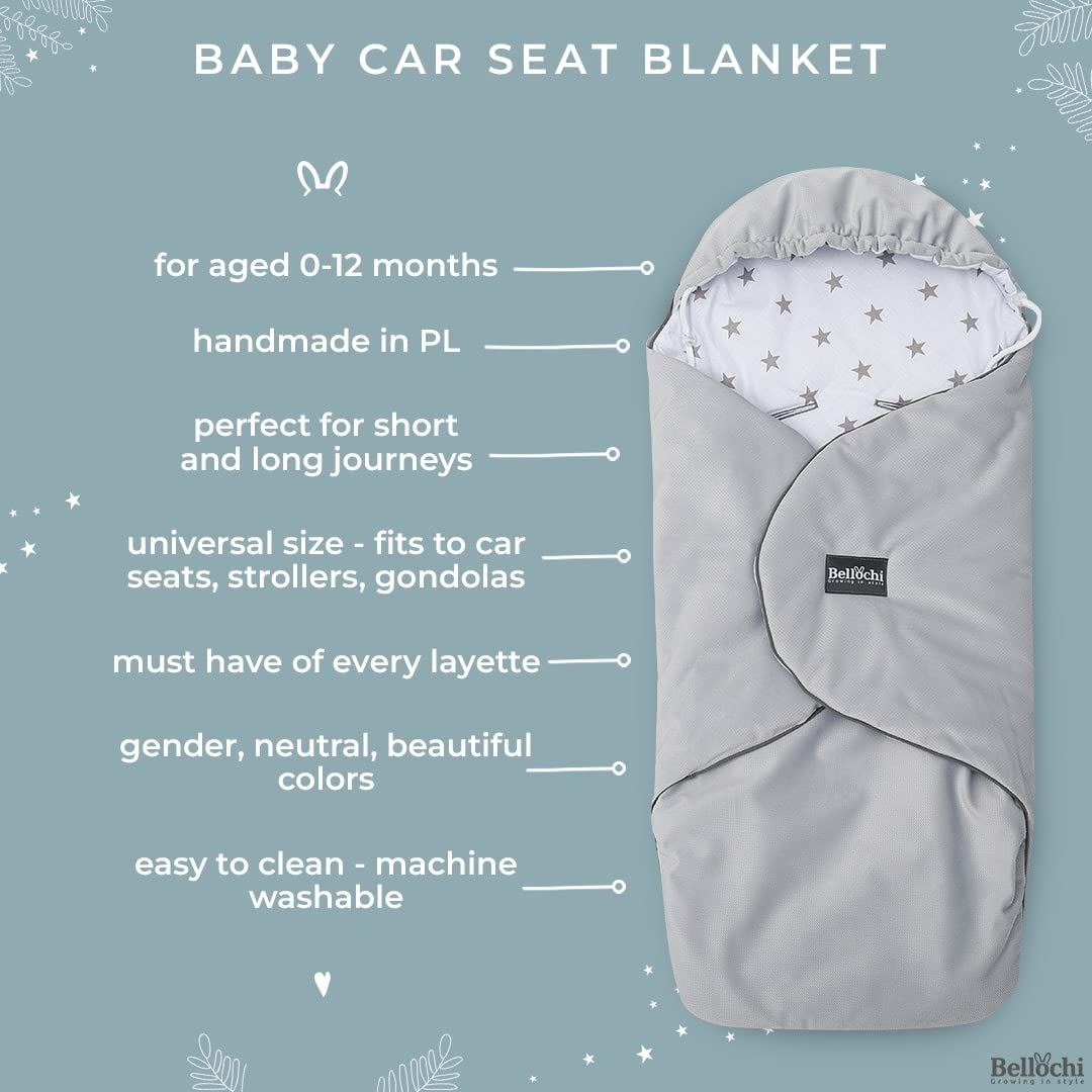 Bellochi Saco Capazo Bebe Universal Invierno - Acogedor Manta para Cochecitos de Bebé Sillas de Paseo o Sillas de Coche (p.ej. Maxi-Cosi y Römer) - Oeko-Tex - Secret Forest