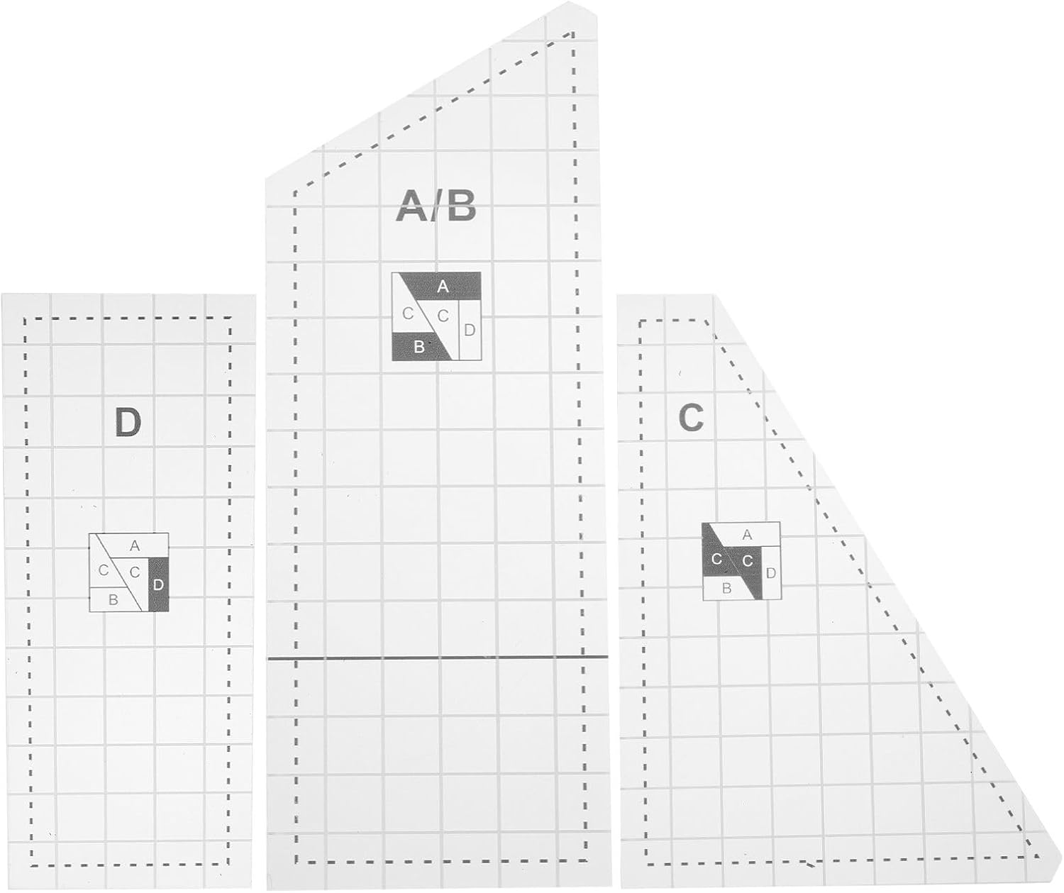 1Set Durable Quilting Templates DIY Patchwork Sewing Tools for Crafting Includes Sewing Templates for Quilting and Patchwork Projects