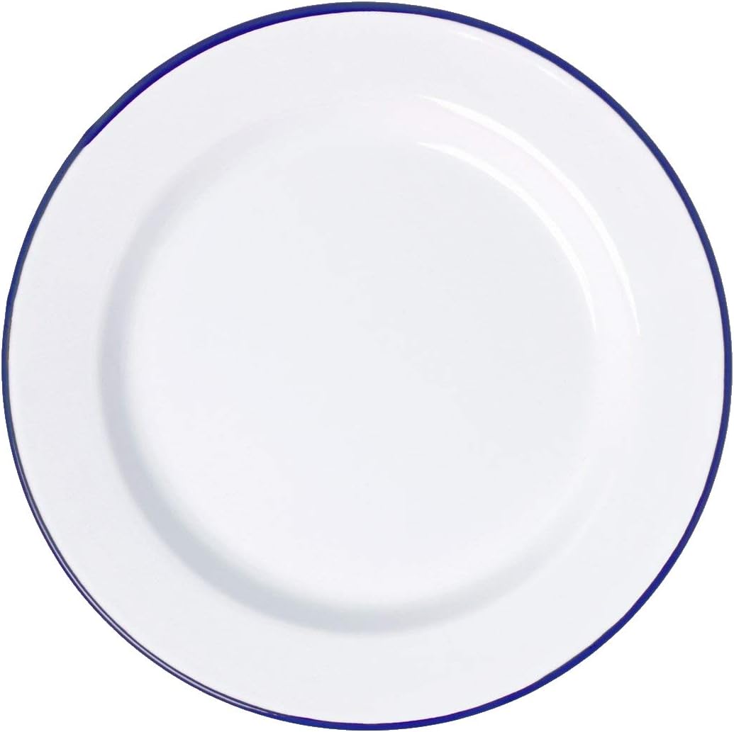 Enamel Plate Round Pie Dish Tray Enamel Plate Mixing Serving Casserol (Plate - 24cm)