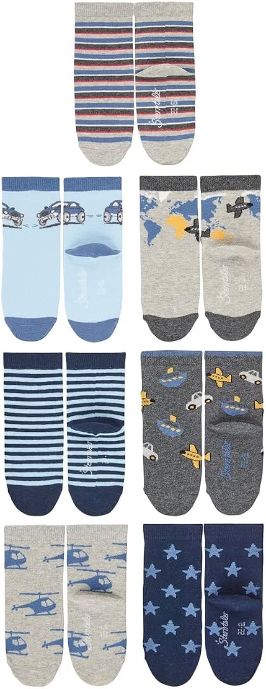 Sterntaler Baby,Clothing,Baby Boys 0-24m,Socks & Tights,Socks Sterntaler Baby Boys' Söckchen 7er-Box Jungen Socks, Hellgrau Meliert, Normal