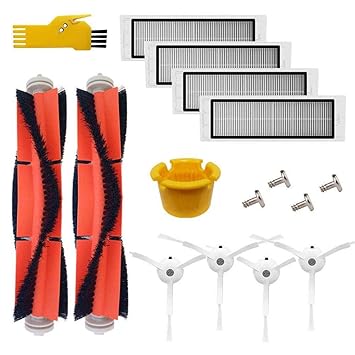 aoteng Accessory Kit for Xiaomi Mi Robot Roborock s50 s51 S5 S6 E25 E20 E35 Xiaomi Mijia Robotic Vacuum Cleaner Replacement Parts 12 Pcs Pack of Main Brush & Side Brush & Filter