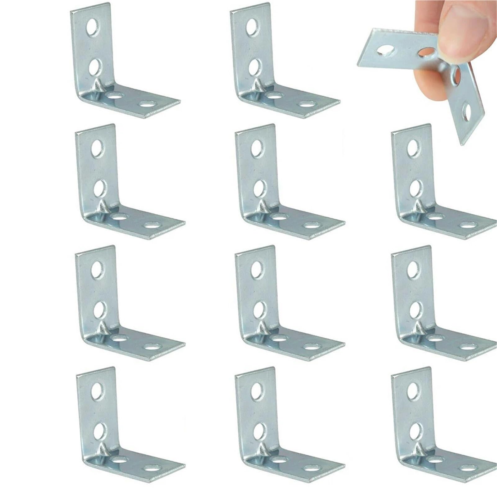 Dsfihjo One Color 12Pcs L-Shaped Corner Brackets Metal Braces Drawer Shelf Wall Bracket Fixing Right Angle Corners Brace Furniture Hardware