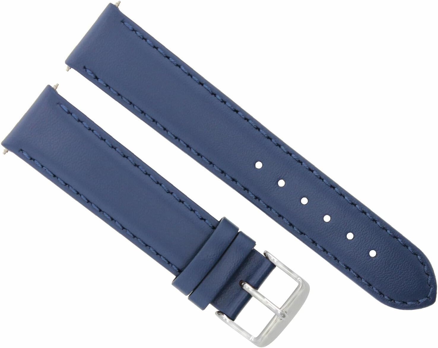 Ewatchparts 20mm Smooth Leather Watch Band Strap Compatible With Movado Museum 2100005 Watch Blue