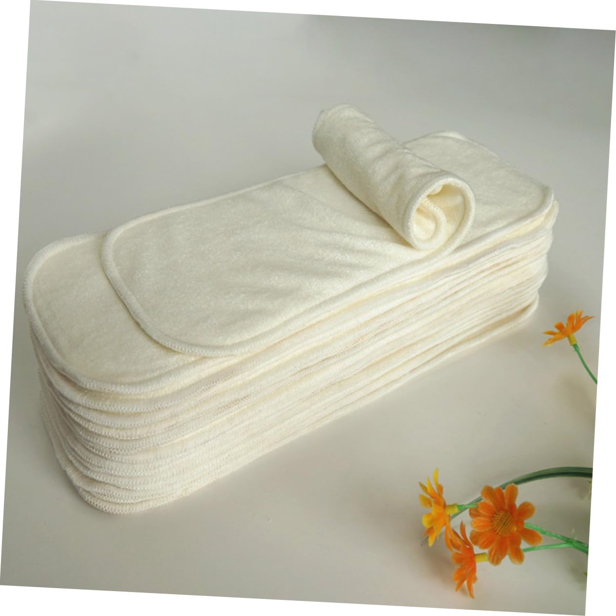 6 piezas Pañales de Reutilizables de Bambú Natural Unidades Forros Absorbentes de Lavables y Cómodos para Beige Mantén al Seco y Cómodo