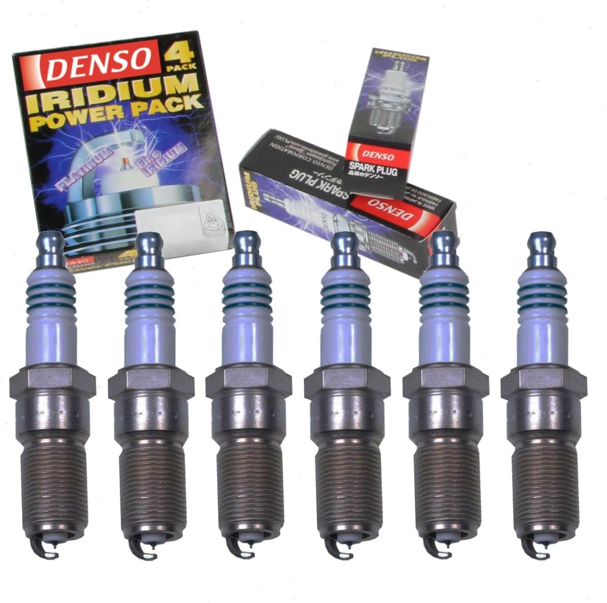 6 pc DENSO Iridium Power Spark Plugs compatible with Jeep Wrangler 3.8L V6 2007-2011