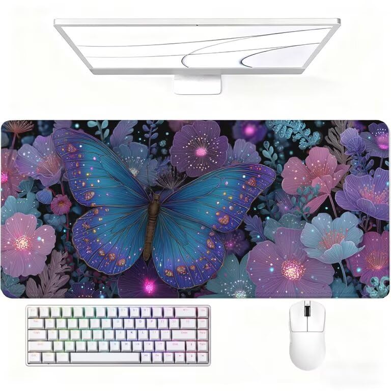 Podkładka pod mysz do gier czarna duża podkładka pod mysz 1200 x 600 x 3 mm podkładka pod mysz motyl gładka powierzchnia z antypoślizgową gumową podstawą pod ręką biurko akcesoria do gier dla gracza