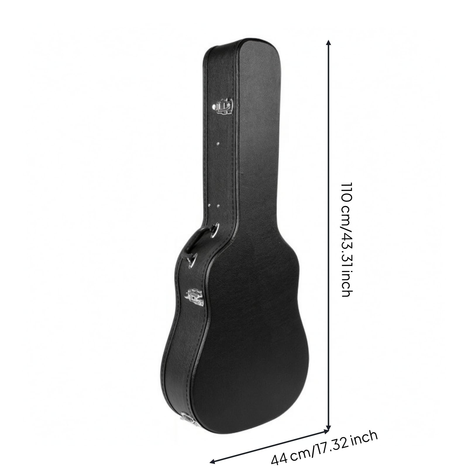 Custodia Rigida per Chitarra Robusto, Custodia Per Chitarra Folk Da 40/41 Pollici In Legno E Pelle PU, Nera