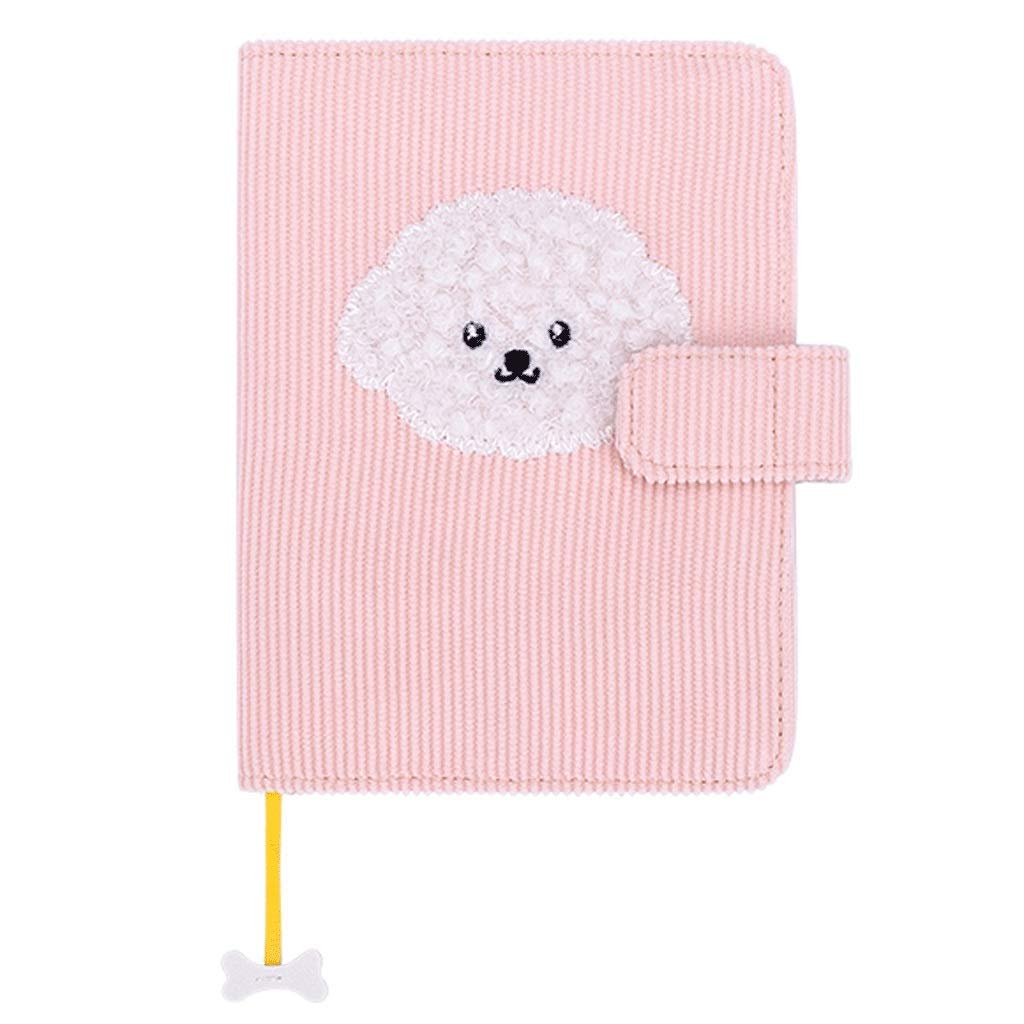 Cuaderno Cuaderno Cuaderno A6, Diario Bloc de Notas Sketchbook Travel para Escribir, Recargable, Revistas, para Mujeres Niñas Amantes para Perros, Diario de Discos (Color : A+b+c)