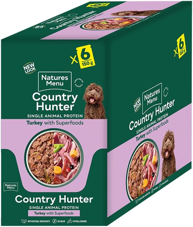 Country Hunter Dog Food Pouch Farm Reared Turkey (6 x 150g)